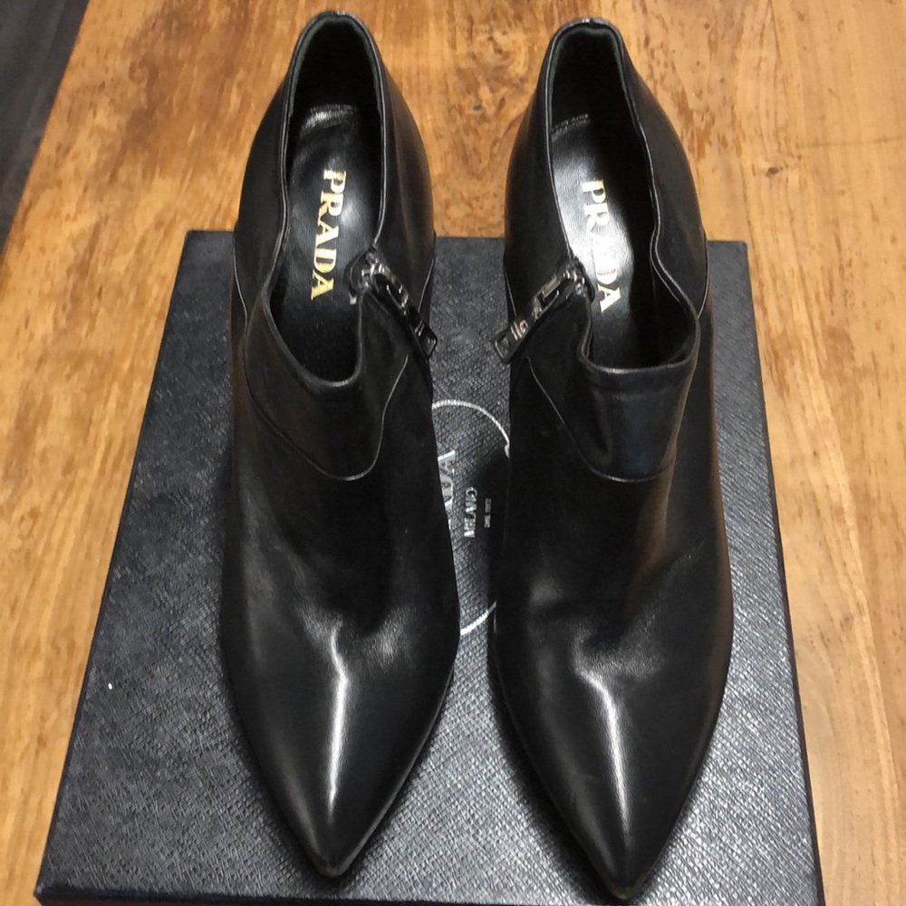 Prada Black High Heeled Bootie, size 39.5 - Picture 2 of 13